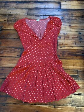 UO vintage style Red Polka Dot Mini Dress